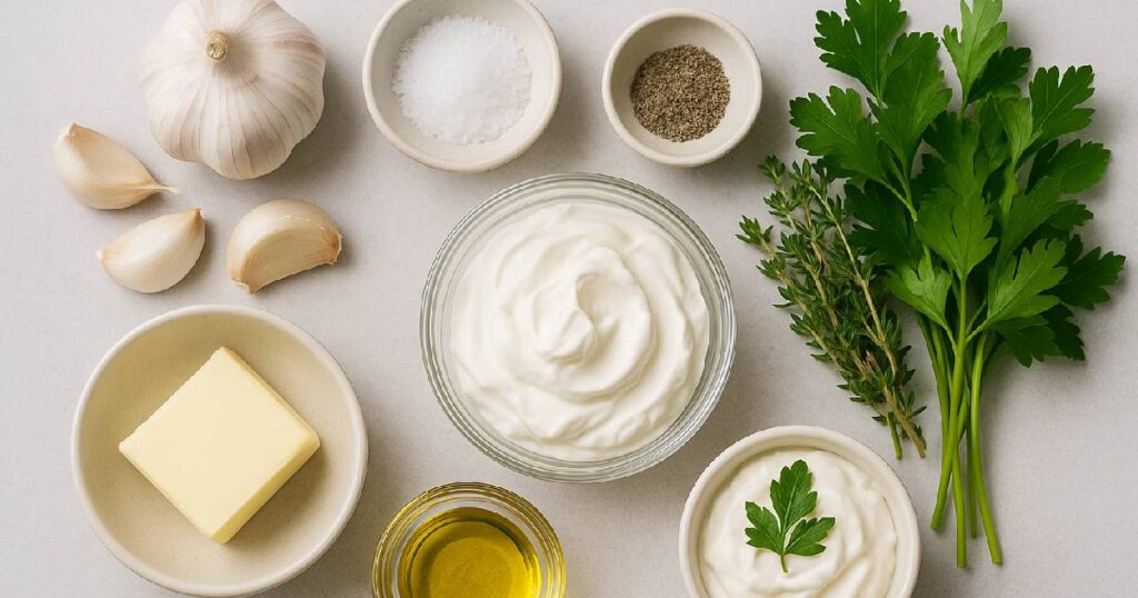 Ingredienti per la Mousse Salata all'Aglio